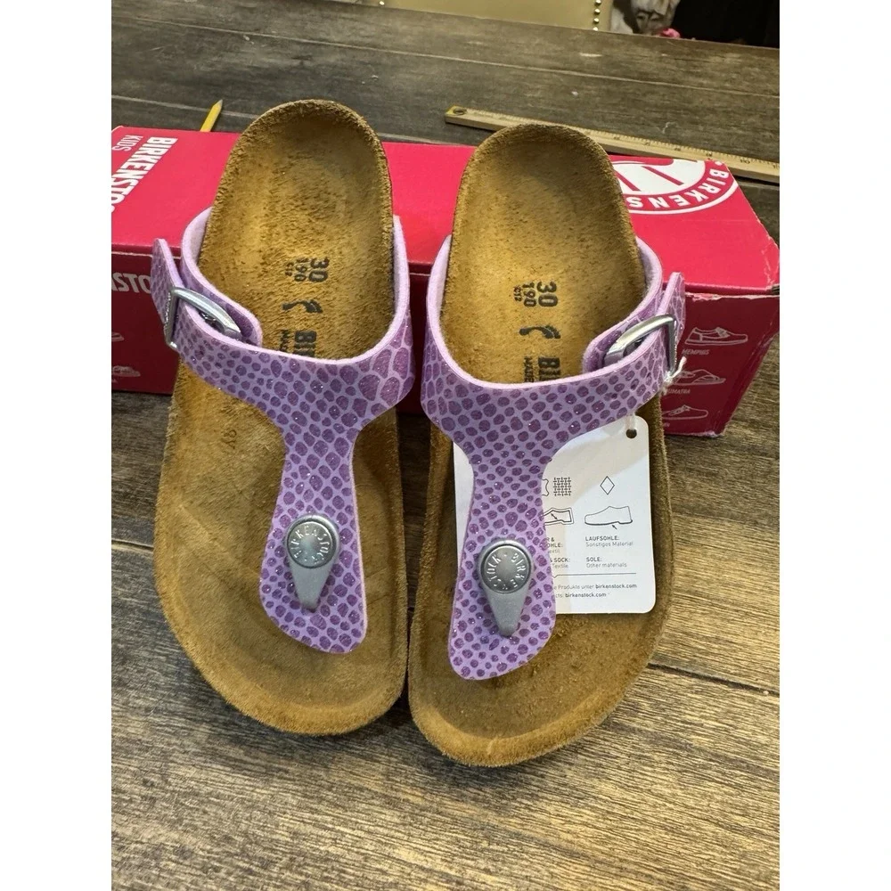 Birkenstock Kids Gizeh Size 30 Kids 12‎ Purple Magic Snake Lilac Upper
